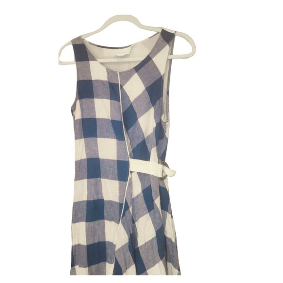 Anthropologie Maeve Blue/White Belted Gingham Dress. Size Small. Wrap dres - Picture 6 of 8